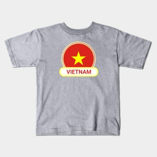 Vietnam Country Badge - Vietnam Flag Kids T-Shirt